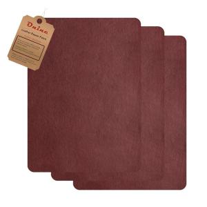 image:imageLeather Repair PatchSelfAdhesive Couch PatchMulticolor Available Anti Scratch Leather 8X11 Inch 3 pcs Peel and Stick for Sofas car Seats Hand Bags Jackets Wine red