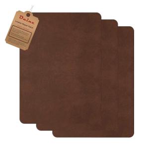 image:imageLeather Repair PatchSelfAdhesive Couch PatchMulticolor Available Anti Scratch Leather 8X11 Inch 3 pcs Peel and Stick for Sofas car Seats Hand Bags Jackets Red Brown