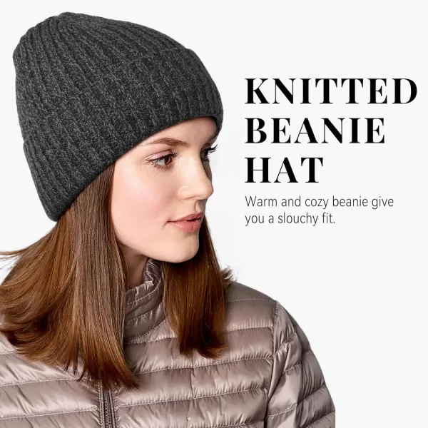 OZERO Knit Beanie Winter Hat Thermal Thick Polar Fleece Snow Skull Cap for Men and WomenGray