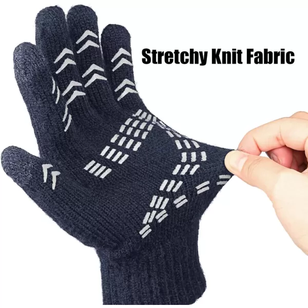 OZERO Winter Gloves Touchscreen Antislip Knit Thermal Glove Warm for Men and WomenNavy Blue