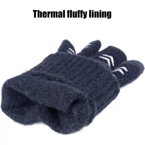 OZERO Winter Gloves Touchscreen Antislip Knit Thermal Glove Warm for Men and WomenNavy Blue