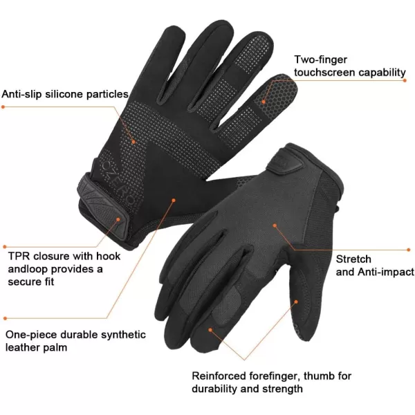 OZERO Work Gloves for Men Touchscreen Mechanic Gloves Flex Grip Nonslip Palm Working Glove for Construction Gardening Home Project DIY Shooting Hunting 1 Pair Black LargeXLarge Pack of 3 Black 3 Pairs