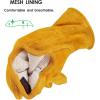 imageOZERO 5Pair Leather Work Gloves Cowhide Garden Glove for Wood CuttingYard GoldLargeGold With Mesh Linning 1 Pair