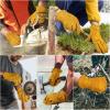imageOZERO 5Pair Leather Work Gloves Cowhide Garden Glove for Wood CuttingYard GoldLargeGold With Mesh Linning 1 Pair