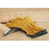 imageOZERO 5Pair Leather Work Gloves Cowhide Garden Glove for Wood CuttingYard GoldLargeGold1 Pair