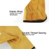 imageOZERO 5Pair Leather Work Gloves Cowhide Garden Glove for Wood CuttingYard GoldLargeGold1 Pair