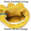 imageOZERO 5Pair Leather Work Gloves Cowhide Garden Glove for Wood CuttingYard GoldLargeGold1 Pair