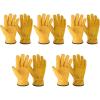 imageOZERO 5Pair Leather Work Gloves Cowhide Garden Glove for Wood CuttingYard GoldLargeGold5 Pair