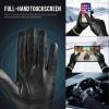 imageOZERO Leather Winter Gloves Men Cashmere Lining PU Leather Touchscreen Warm Thermal Insulation Mens Gloves Winter for Cold Weather Daily Use Walking Driving Outdoor ActivitiesBlackLarge