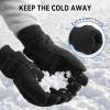 imageOZERO Men ampamp Women Winter Gloves 30F Deerskin Leather Waterresistant Windproof Cold Weather Glove for Driving HikingDenimblack