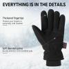 imageOZERO Men ampamp Women Winter Gloves 30F Deerskin Leather Waterresistant Windproof Cold Weather Glove for Driving HikingDenimblack