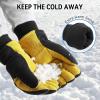 imageOZERO Men ampamp Women Winter Gloves 30F Deerskin Leather Waterresistant Windproof Cold Weather Glove for Driving HikingGoldblack
