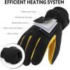 imageOZERO Men ampamp Women Winter Gloves 30F Deerskin Leather Waterresistant Windproof Cold Weather Glove for Driving HikingGoldblack