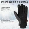 imageOZERO Men ampamp Women Winter Gloves 30F Deerskin Leather Waterresistant Windproof Cold Weather Glove for Driving HikingGrayblack
