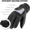 imageOZERO Men ampamp Women Winter Gloves 30F Deerskin Leather Waterresistant Windproof Cold Weather Glove for Driving HikingGrayblack