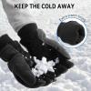 imageOZERO Men ampamp Women Winter Gloves 30F Deerskin Leather Waterresistant Windproof Cold Weather Glove for Driving HikingGrayblack