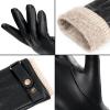 imageOZERO Mens Winter Gloves Nappa Leather Warm Wool Touchscreen Dress Glove  Thermal Gifts for Dad or HusbandBlack