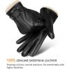 imageOZERO Mens Winter Gloves Nappa Leather Warm Wool Touchscreen Dress Glove  Thermal Gifts for Dad or HusbandBlack