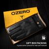 imageOZERO Mens Winter Gloves Nappa Leather Warm Wool Touchscreen Dress Glove  Thermal Gifts for Dad or HusbandBlack