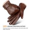 imageOZERO Mens Winter Gloves Nappa Leather Warm Wool Touchscreen Dress Glove  Thermal Gifts for Dad or HusbandBrown