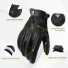 imageOZERO Motorcycle Gloves for Men  Genuine Leather Touchscreen Motorbike Glove for BMX ATV MTB Riding Road Racing Cycling Motocross Hunting