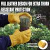 imageOZERO Pack of 36 Pairs Leather Work Gloves Flex Grip Stretchable Tough Cowhide Work Gloves