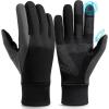 imageOZERO Winter Touchscreen Gloves for Men Warm Running Gloves Windproof Water Resistant  Lightweight Thermal Glove for Hiking Cycling DrivingBlack