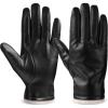 imageOZERO Leather Winter Gloves Men Cashmere Lining PU Leather Touchscreen Warm Thermal Insulation Mens Gloves Winter for Cold Weather Daily Use Walking Driving Outdoor ActivitiesBlackLarge