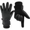 imageOZERO Men ampamp Women Winter Gloves 30F Deerskin Leather Waterresistant Windproof Cold Weather Glove for Driving HikingGrayblack