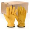 imageOZERO Pack of 36 Pairs Leather Work Gloves Flex Grip Tough Cowhide Gardening Glove for Wood CuttingConstructionYard
