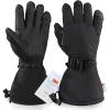 imageOZERO Ski Gloves Men WomenUnder 40F Cowhide Leather Palm Waterproof Warm Winter Snowboard Womens Mens Gloves for Cold Weather Black Large