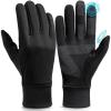 imageOZERO Winter Touchscreen Gloves for Men Warm Running Gloves Windproof Water Resistant  Lightweight Thermal Glove for Hiking Cycling DrivingAll Black
