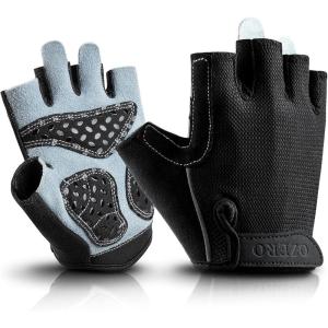 imageOZERO Fingerless Cycling Gloves for Men Women Black Mountain Bike Gloves for Riding  Workout  Motorcycle
