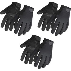 imageOZERO Mens Utility Work Gloves Touch Screen Mechanic Gloves  Flexible Excellent Grip Heavy Duty Black SMLXLPack of 3