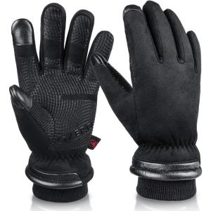imageOZERO Waterproof Winter Gloves Men Women 30  Cold Proof Touchscreen Anti Slip Silicon Palm  Heated Glove Thermal for Driving Cycling Motorcycle in Cold Weather Warmest Gifts for Dad