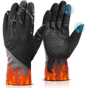imageOZERO Winter Gloves for Men Women Waterproof TouchScreen Glove Thermal Coldproof Snow Gloves for Driving Cycling SkiingSmall