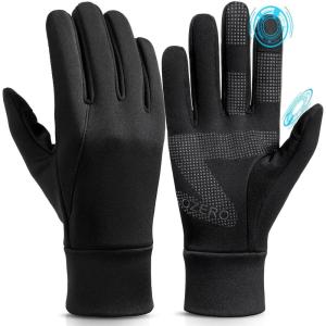 imageOZERO Winter Touchscreen Gloves for Men Warm Running Gloves Windproof Water Resistant  Lightweight Thermal Glove for Hiking Cycling DrivingAll Black