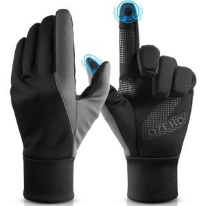 imageOZERO Winter Touchscreen Gloves for Men Warm Running Gloves Windproof Water Resistant  Lightweight Thermal Glove for Hiking Cycling DrivingBlack