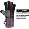 imageOZERO 932F Heat Resistant Welding Gloves 16 inches Cowhide Leather  Long Sleeve and Insulated Lining BBQ Glove for Tig WelderMigGrillBarbecueStove BlackgrayBlackgray 14inch