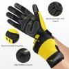 imageOZERO Work Gloves Synthetic Leather Gardening Glove for Women and Men YellowLargeYellow
