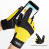 imageOZERO Work Gloves Synthetic Leather Gardening Glove for Women and Men YellowLargeYellow