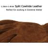 imageOZERO Work Gloves Winter Insulated Snow Cold Proof Leather Glove Thick Thermal Imitation Lambswool  Extra Grip Flexible Warm for Working in Cold Weather for Men and Women GoldLargeBrown