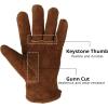 imageOZERO Work Gloves Winter Insulated Snow Cold Proof Leather Glove Thick Thermal Imitation Lambswool  Extra Grip Flexible Warm for Working in Cold Weather for Men and Women GoldLargeBrown