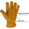 imageOZERO Work Gloves Winter Insulated Snow Cold Proof Leather Glove Thick Thermal Imitation Lambswool  Extra Grip Flexible Warm for Working in Cold Weather for Men and Women GoldLargeGold