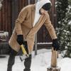 imageWinter Gloves for Men Women  Thermal Polar Fleece Insulated Artificial Lambwool Extra Palm Patch Warm Work Glove Black