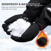 imageWinter Gloves for Men Women 20F Thermal Warm Deerskin Polar Fleece Cotton GloveDenimblack