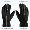 imageWinter Gloves for Men Women 20F Thermal Warm Deerskin Polar Fleece Cotton GloveDenimblack