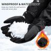 imageWinter Gloves for Men Women 20F Thermal Warm Deerskin Polar Fleece Cotton GloveGreyblack