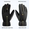 imageWinter Gloves for Men Women 20F Thermal Warm Deerskin Polar Fleece Cotton GloveGreyblack