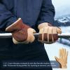 imageWinter Work Gloves Deerskin Leather Insulated Glove Thick Thermal Polar Fleece Warm for Driving Snow Working in Cold Weather for Women and Men Brown Large
